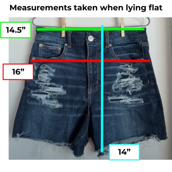 American Eagle Dark Wash Distressed Denim Shorts - Curvy Hi-Rise Shortie - Picture 8 of 8